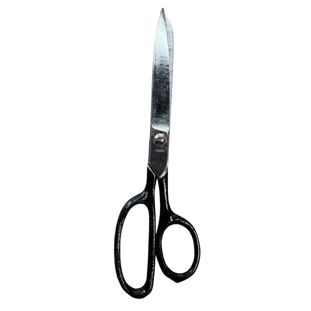Vintage Heavy Duty Tailor Shears Fabric Scissors Black Handle Taiwan Crafting